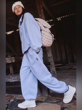 Free People role call pants Light Blue Fleece Joggers
